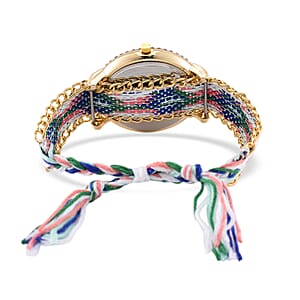 Strada Austrian Crystal Japanese Movement Multi Butterfly Pattern Watch with Braided Band