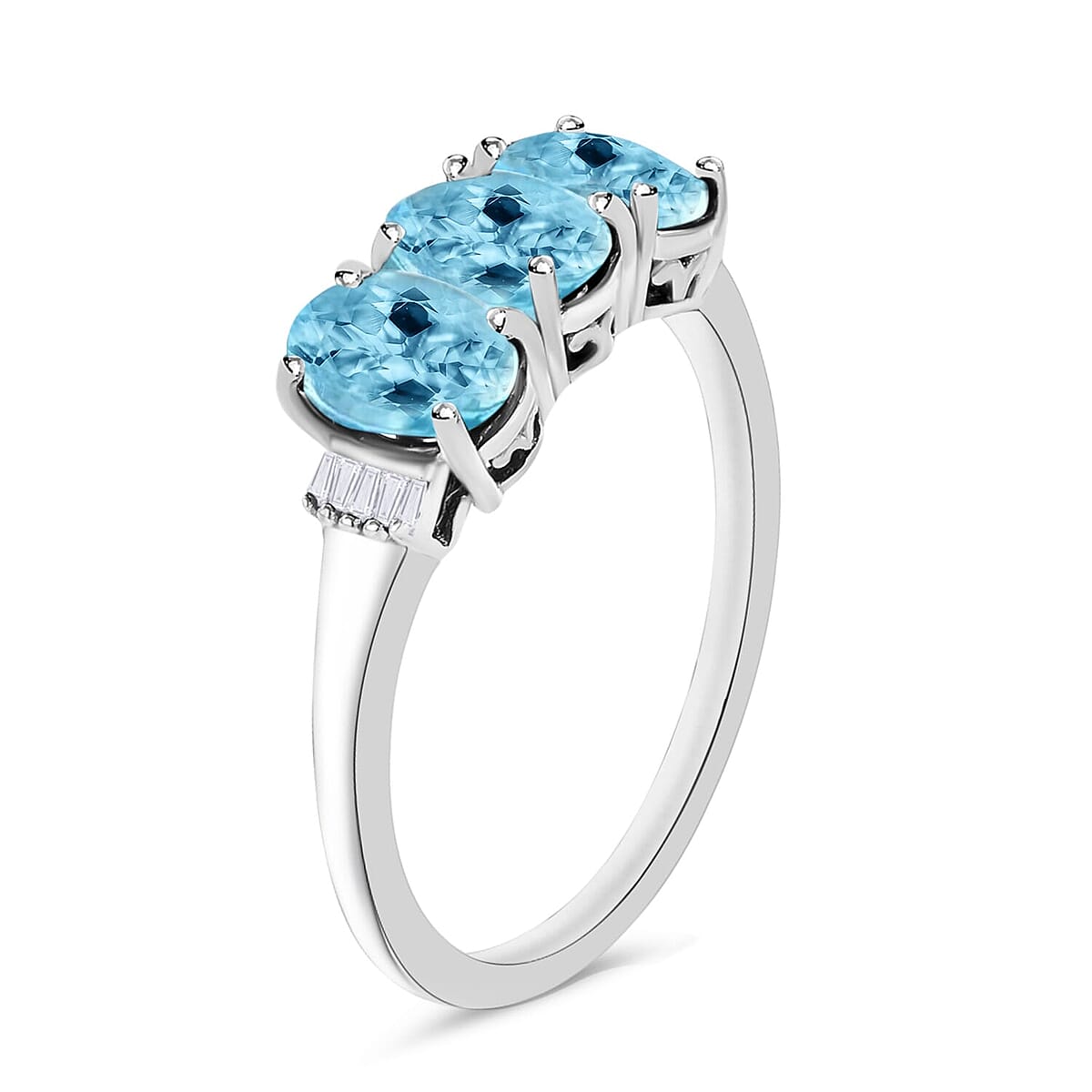 Rhapsody AAAA Santa Maria Aquamarine and E-F VS2 Diamond Ring in 18K White Gold (Size 10.5) 5.50 Grams 2.53 ctw image number 2