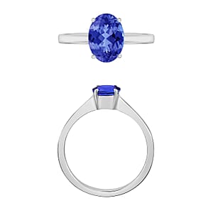 Rhapsody 18K White Gold AAAA Tanzanite Solitaire Ring (Size 10.0) 5.5 Grams 1.35 ctw (Del. in 10-12 Days)
