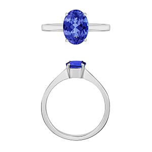 Rhapsody 18K White Gold AAAA Tanzanite Solitaire Ring (Size 5.0) 5.5 Grams 1.35 ctw (Del. in 10-12 Days)
