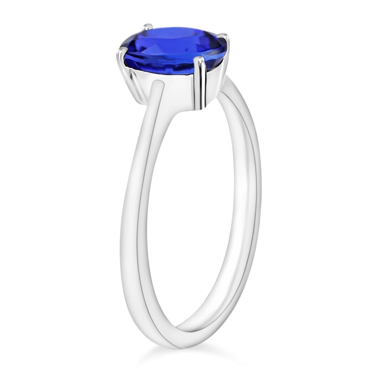 Rhapsody 18K White Gold AAAA Tanzanite Solitaire Ring (Size 7.5) 5.5 Grams 1.35 ctw image number 2