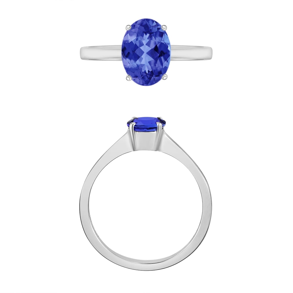 Rhapsody 18K White Gold AAAA Tanzanite Solitaire Ring (Size 7.5) 5.5 Grams 1.35 ctw image number 3