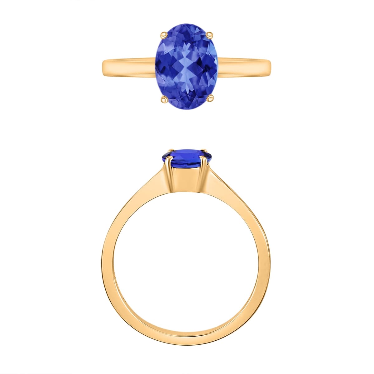 Rhapsody 18K Yellow Gold AAAA Tanzanite Solitaire Ring (Size 6.5) 5.5 Grams 1.35 ctw image number 3