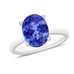 Rhapsody 18K White Gold AAAA Tanzanite Solitaire Ring (Size 6.0) 5.50 Grams 3.00 ctw