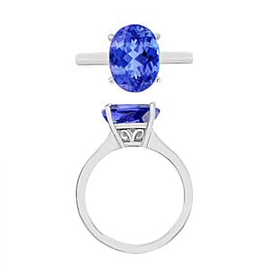 Rhapsody 18K White Gold AAAA Tanzanite Solitaire Ring (Size 9.0) 5.50 Grams 3.00 ctw (Del. in 10-12 Days)