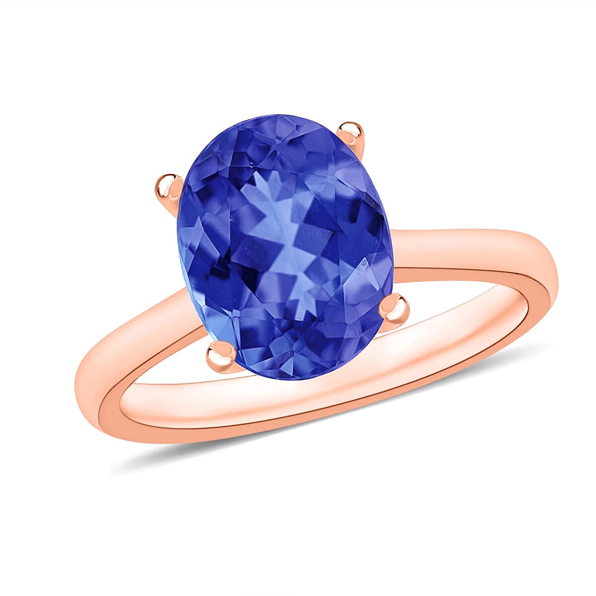 Rhapsody 18K Rose Gold AAAA Tanzanite Solitaire Ring (Size 6.5) 5.50 Grams 3.00 ctw image number 0