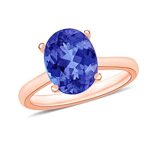 Rhapsody 18K Rose Gold AAAA Tanzanite Solitaire Ring (Size 6.5) 5.50 Grams 3.00 ctw