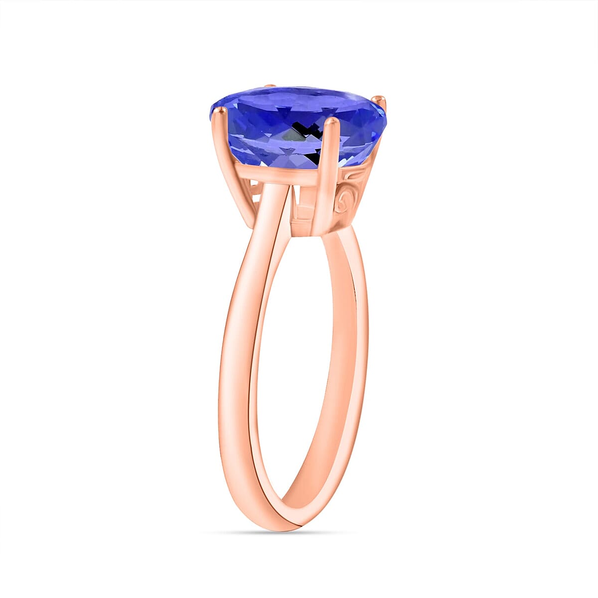 Rhapsody 18K Rose Gold AAAA Tanzanite Solitaire Ring (Size 6.5) 5.50 Grams 3.00 ctw image number 2