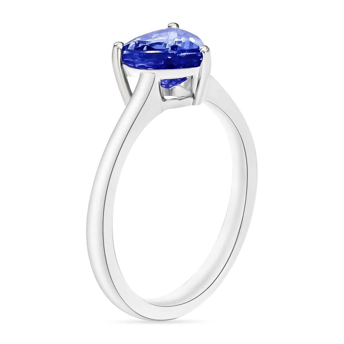 Rhapsody 18K White Gold AAAA Tanzanite Solitaire Ring (Size 7.5) 5.50 Grams 1.45 ctw image number 2