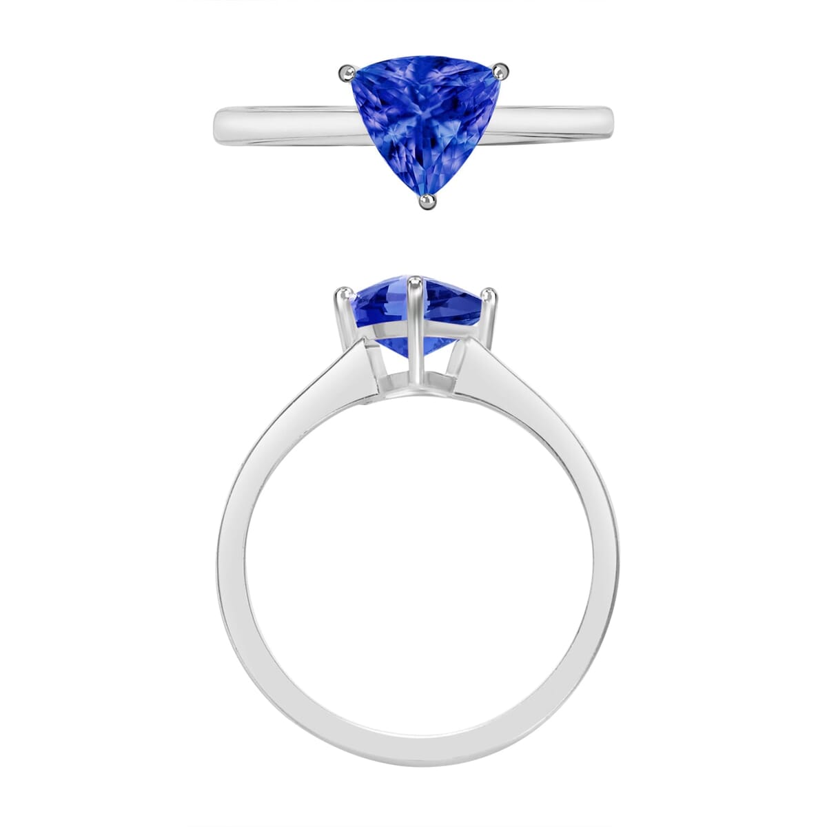 Rhapsody 18K White Gold AAAA Tanzanite Solitaire Ring (Size 7.5) 5.50 Grams 1.45 ctw image number 3