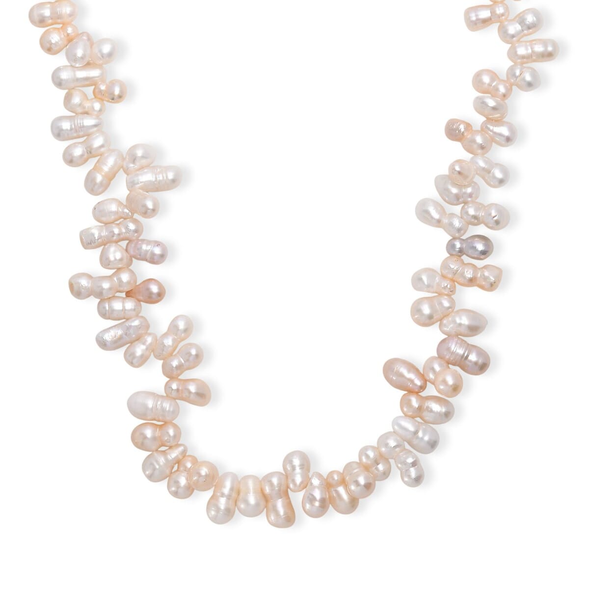 Multi Color Freshwater Pearl Necklace in Rhodium Over Sterling Silver 18 Inches image number 0