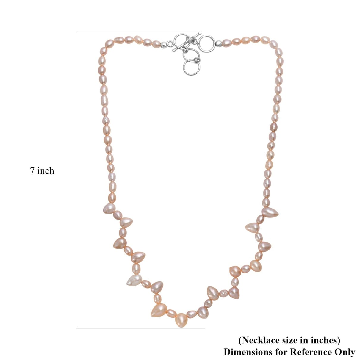 Multi Color Freshwater Pearl Oval and Drop Shape Necklace in Rhodium Over Sterling Silver 18 Inches image number 5