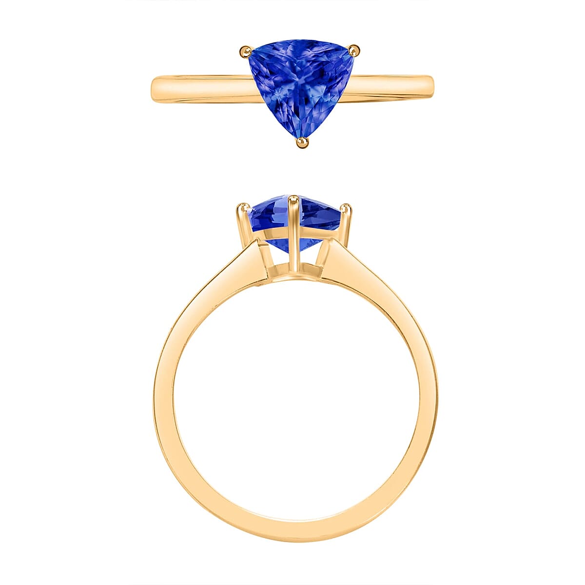 Rhapsody 18K Yellow Gold AAAA Tanzanite Solitaire Ring (Size 10.0) 5.50 Grams 1.45 ctw (Del. in 10-12 Days) image number 3