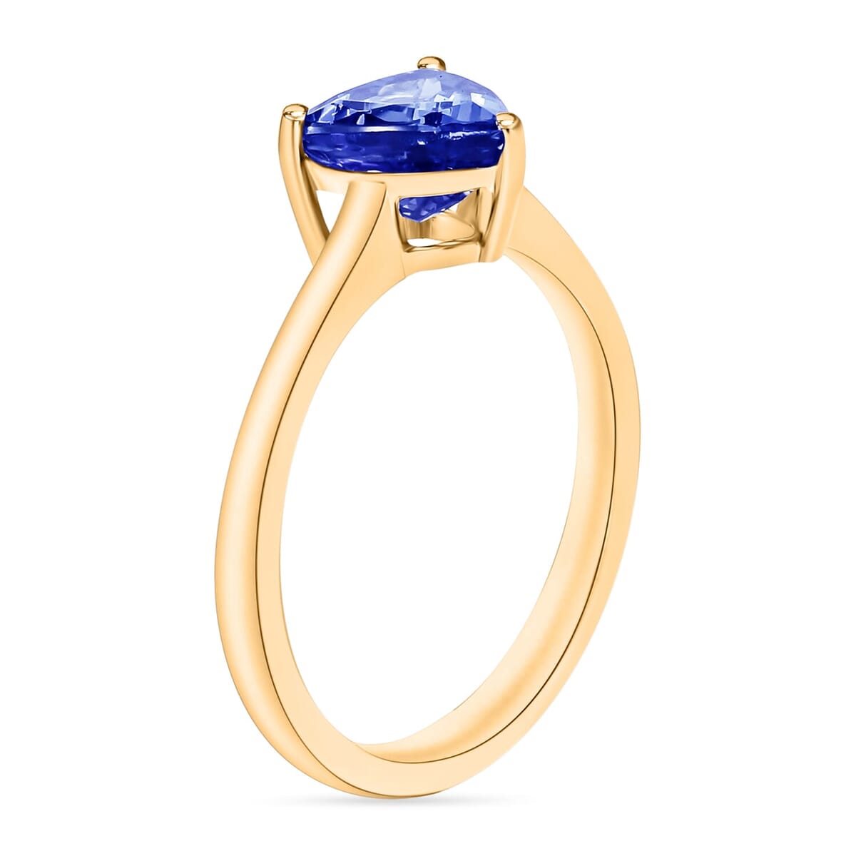 Rhapsody 18K Yellow Gold AAAA Tanzanite Solitaire Ring (Size 5.5) 5.50 Grams 1.45 ctw image number 2