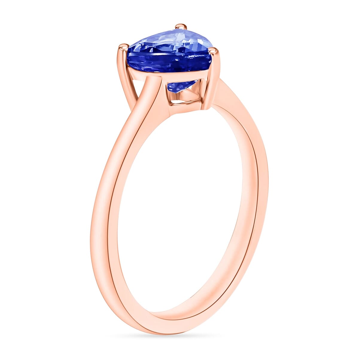 Rhapsody 18K Rose Gold AAAA Tanzanite Solitaire Ring (Size 10.0) 5.50 Grams 1.45 ctw image number 2