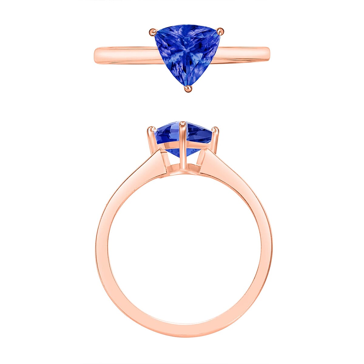 Rhapsody 18K Rose Gold AAAA Tanzanite Solitaire Ring (Size 11.5) 5.50 Grams 1.45 ctw (Del. in 10-12 Days) image number 3