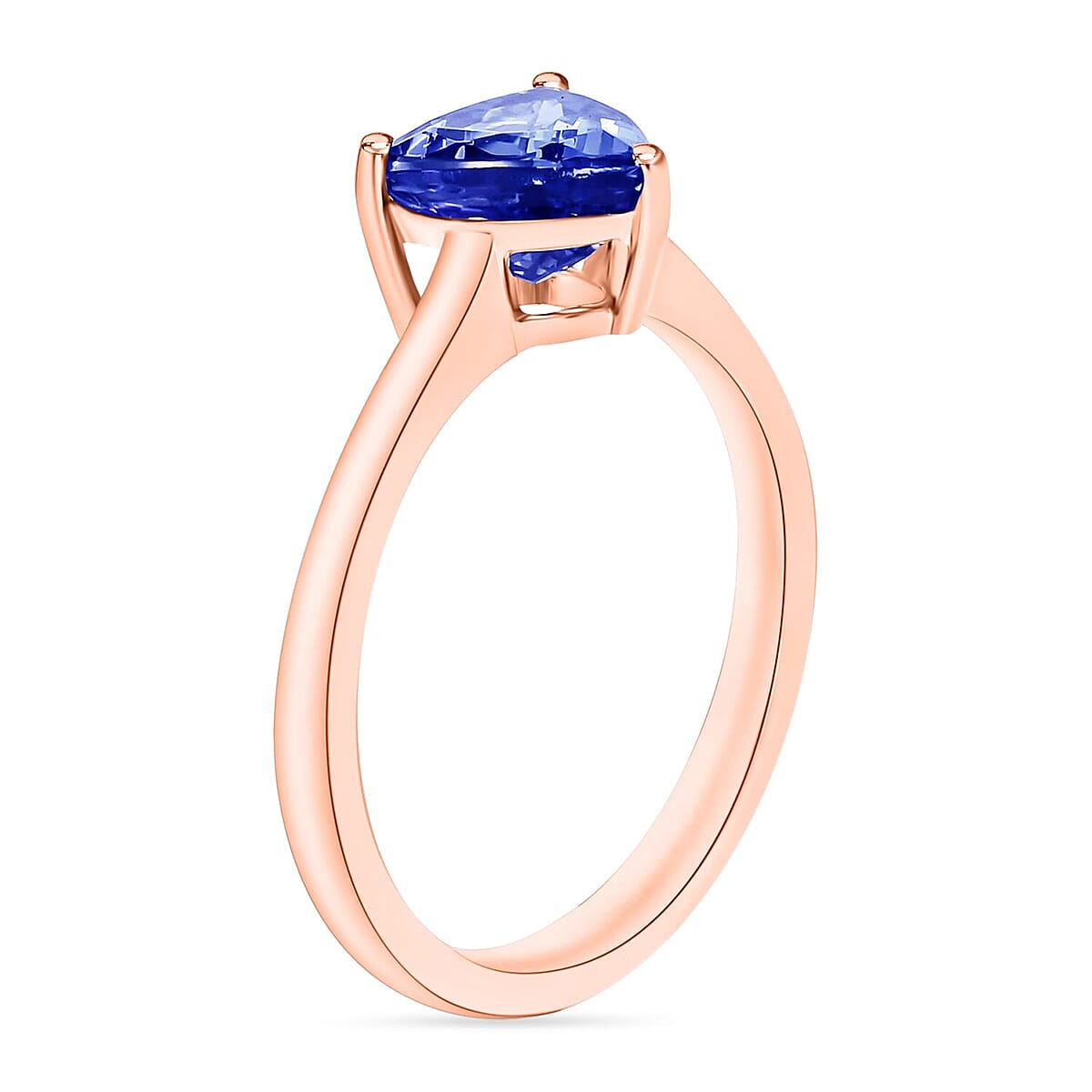 Rhapsody 18K Rose Gold AAAA Tanzanite Solitaire Ring (Size 4.5) 5.50 Grams 1.45 ctw image number 2
