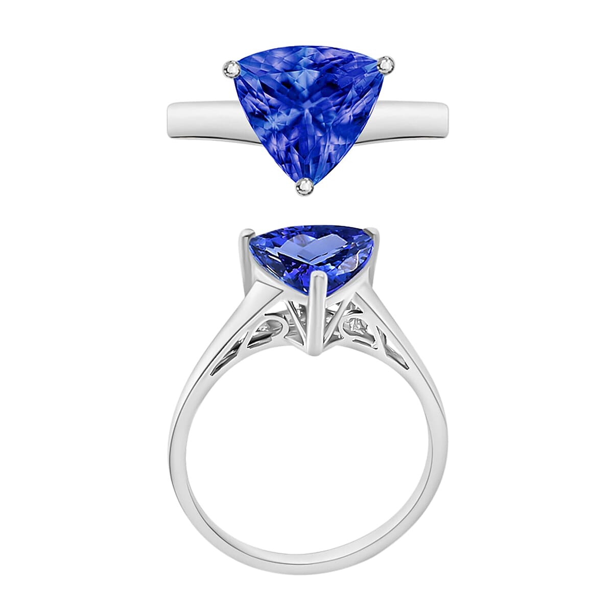 Rhapsody 18K White Gold AAAA Tanzanite Solitaire Ring (Size 10.0) 5.50 Grams 2.90 ctw image number 3