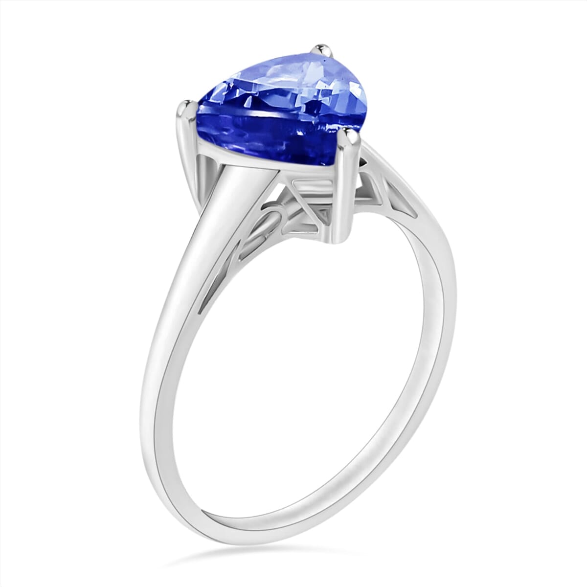 Rhapsody 18K White Gold AAAA Tanzanite Solitaire Ring (Size 6.0) 5.50 Grams 2.90 ctw image number 2