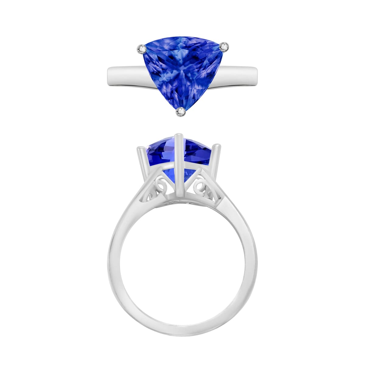 Rhapsody 18K White Gold AAAA Tanzanite Solitaire Ring (Size 6.0) 5.50 Grams 2.90 ctw image number 3