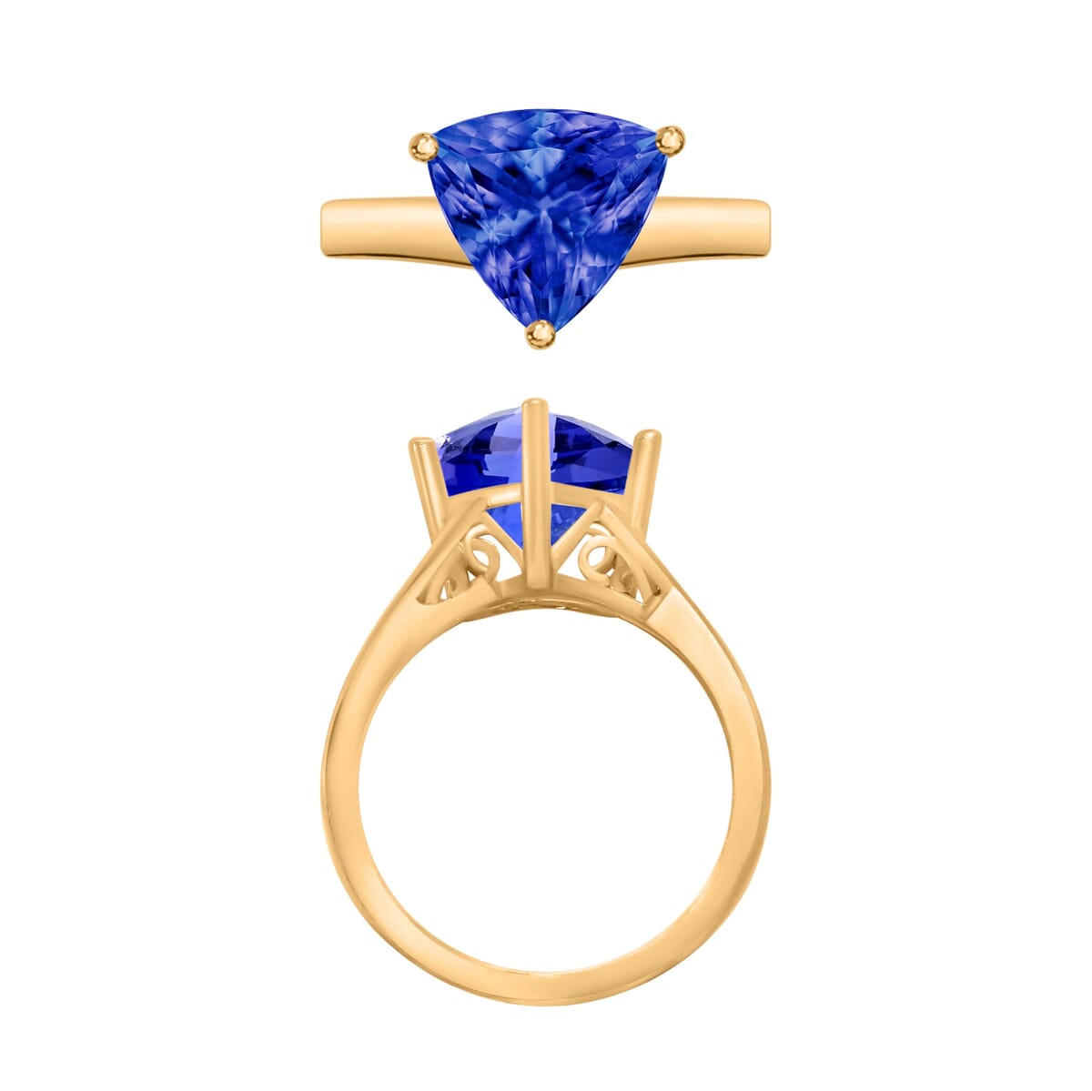Rhapsody 18K Yellow Gold AAAA Tanzanite Solitaire Ring (Size 4.0) 5.50 Grams 2.90 ctw image number 3