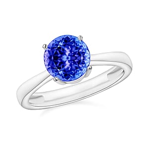 Rhapsody 18K White Gold AAAA Tanzanite Solitaire Ring (Size 8.0) 5.50 Grams 1.50 ctw (Del. in 10-12 Days)