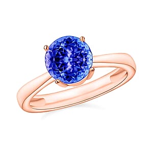 Rhapsody 18K Rose Gold AAAA Tanzanite Solitaire Ring (Size 6.0) 5.50 Grams 1.50 ctw (Del. in 10-12 Days)