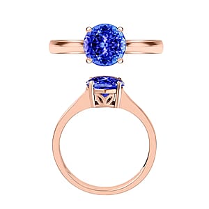 Rhapsody 18K Rose Gold AAAA Tanzanite Solitaire Ring (Size 8.0) 5.50 Grams 1.50 ctw (Del. in 10-12 Days)