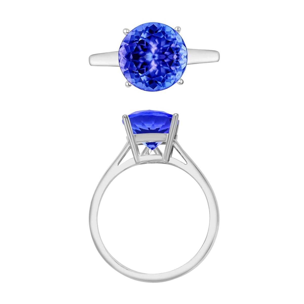 Rhapsody 18K White Gold AAAA Tanzanite Solitaire Ring (Size 10.0) 5.50 Grams 3.70 ctw image number 3