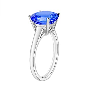 Rhapsody 18K White Gold AAAA Tanzanite Solitaire Ring (Size 12.0) 5.50 Grams 3.70 ctw (Del. in 10-12 Days)
