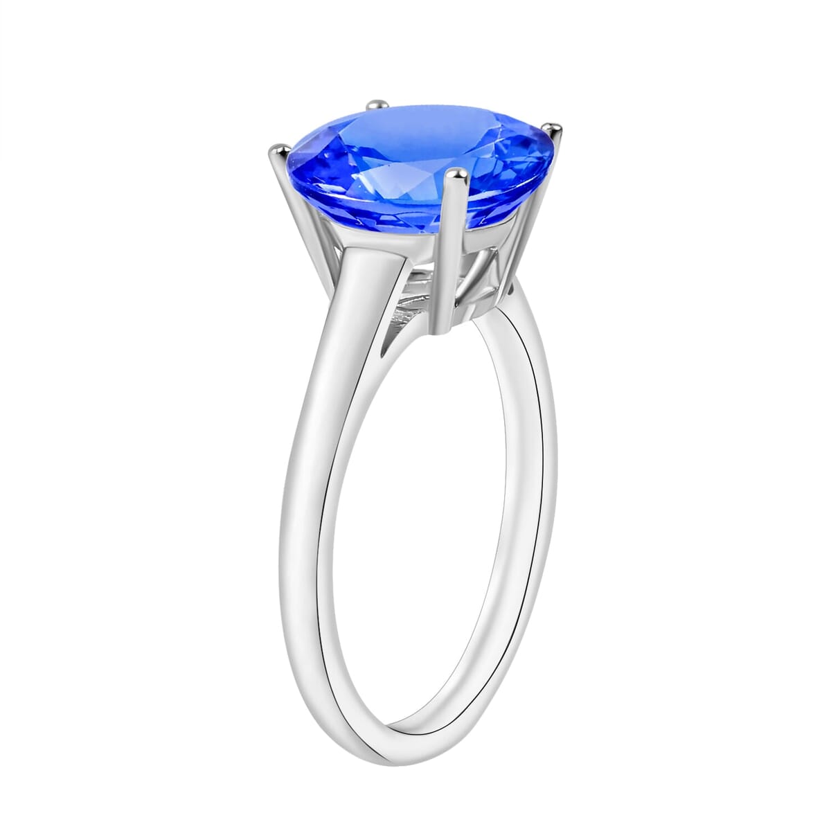 Rhapsody 18K White Gold AAAA Tanzanite Solitaire Ring (Size 7.0) 5.50 Grams 3.70 ctw image number 2