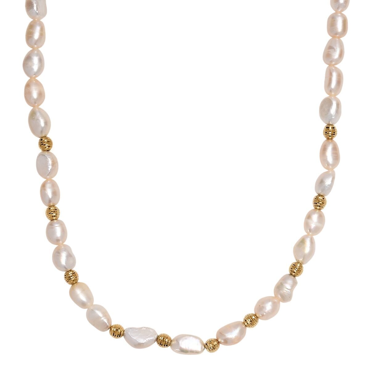 Pink Freshwater Pearl Necklace in 18K Vermeil Yellow Gold Over Sterling Silver 18 Inches image number 0