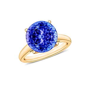 Rhapsody 18K Yellow Gold AAAA Tanzanite Solitaire Ring (Size 8.0) 5.50 Grams 3.70 ctw (Del. in 10-12 Days)