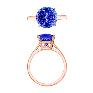 Rhapsody 18K Rose Gold AAAA Tanzanite Solitaire Ring (Size 10.5) 5.50 Grams 3.70 ctw (Del. in 10-12 Days)