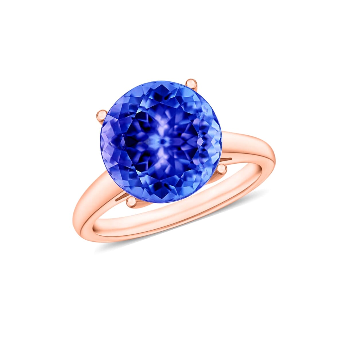 Rhapsody 18K Rose Gold AAAA Tanzanite Solitaire Ring (Size 4.0) 5.50 Grams 3.70 ctw image number 0
