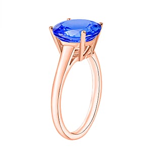 Rhapsody 18K Rose Gold AAAA Tanzanite Solitaire Ring (Size 4.0) 5.50 Grams 3.70 ctw (Del. in 10-12 Days)