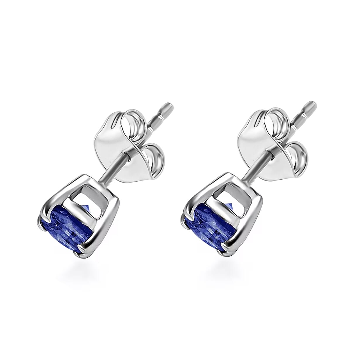AAAA Ceylon Blue Sapphire 1.10 ctw Earrings in 18K White Gold