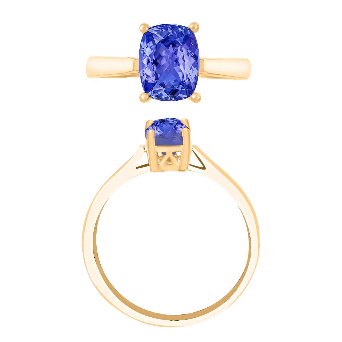Rhapsody AAAA Tanzanite 1.40 ctw Solitaire Ring in 18K Yellow Gold (Size 5.5) 5.50 Grams image number 3