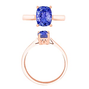 Rhapsody AAAA Tanzanite 1.40 ctw Solitaire Ring in 18K Rose Gold (Size 10.5) 5.50 Grams (Del. in 10-12 Days)