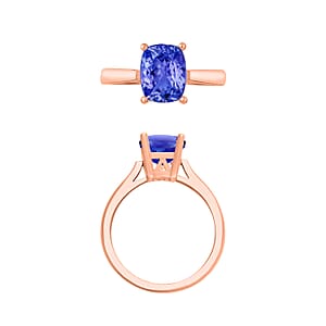 Rhapsody AAAA Tanzanite 1.40 ctw Solitaire Ring in 18K Rose Gold (Size 5.0) 5.50 Grams (Del. in 10-12 Days)