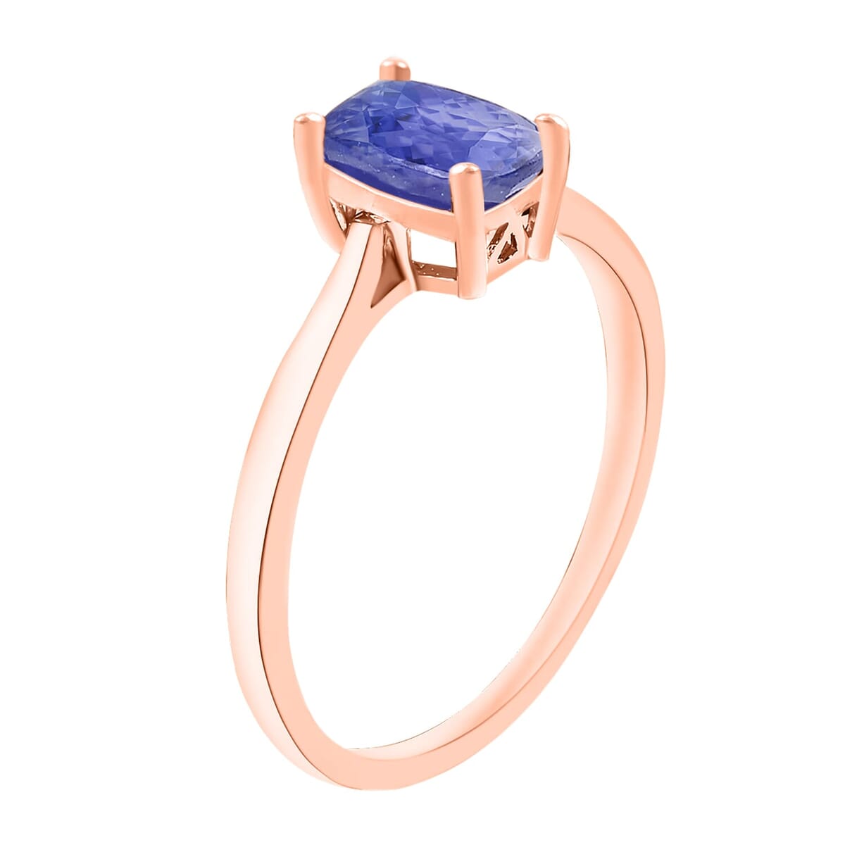 Rhapsody AAAA Tanzanite 1.40 ctw Solitaire Ring in 18K Rose Gold (Size 8.0) 5.50 Grams image number 2