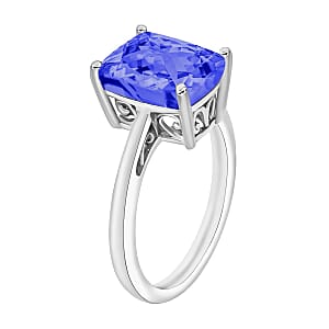 Rhapsody 18K White Gold AAAA Tanzanite Solitaire Ring (Size 7.5) 5.50 Grams 5.00 ctw (Del. in 10-12 Days)
