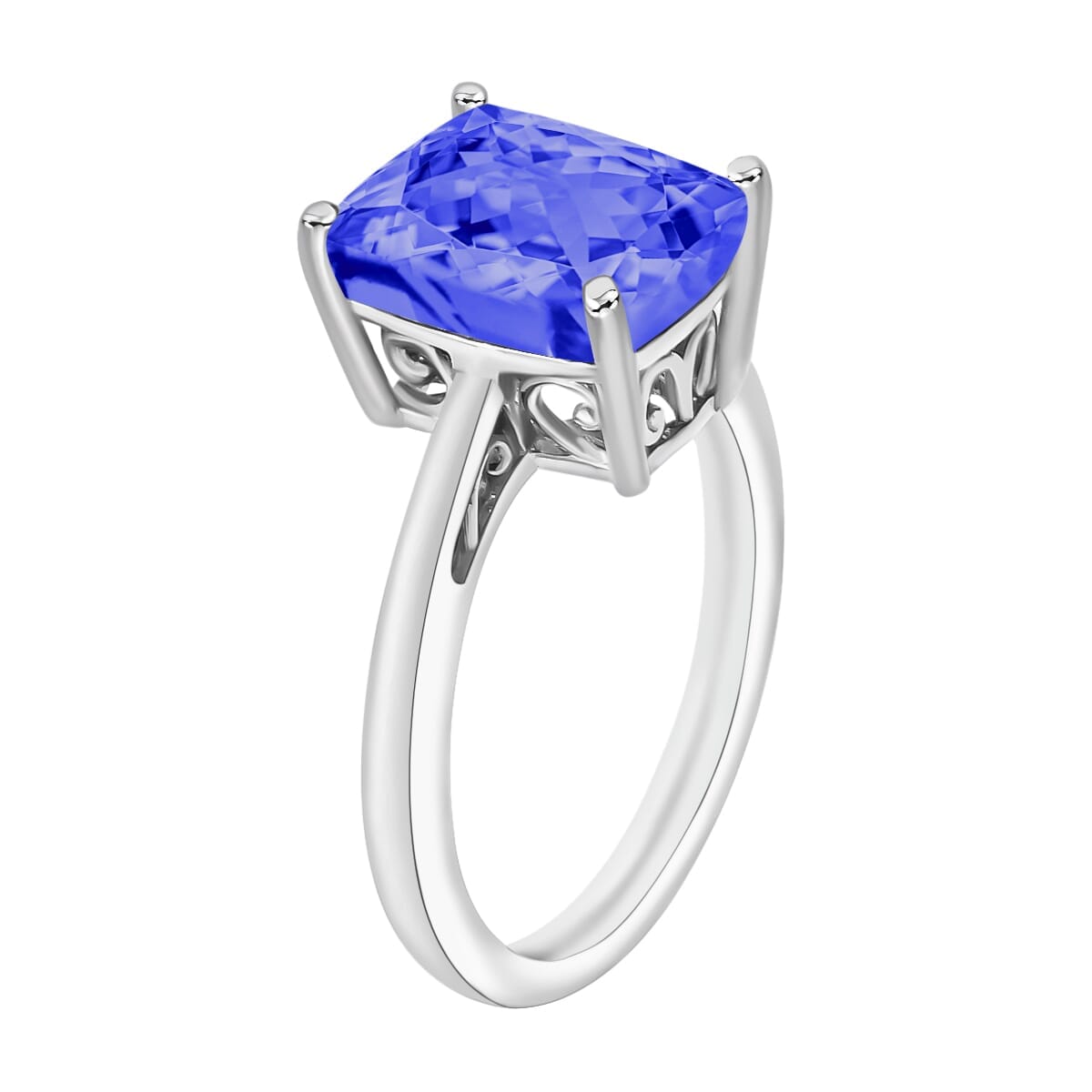 Rhapsody 18K White Gold AAAA Tanzanite Solitaire Ring (Size 8.0) 5.50 Grams 5.00 ctw image number 2