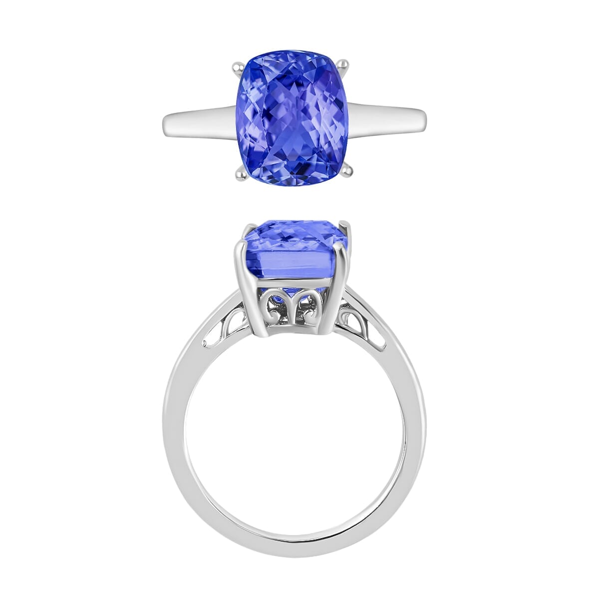 Rhapsody 18K White Gold AAAA Tanzanite Solitaire Ring (Size 9.5) 5.50 Grams 5.00 ctw image number 3