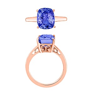 Rhapsody 18K Rose Gold AAAA Tanzanite Solitaire Ring (Size 4.0) 5.50 Grams 5.00 ctw (Del. in 10-12 Days)