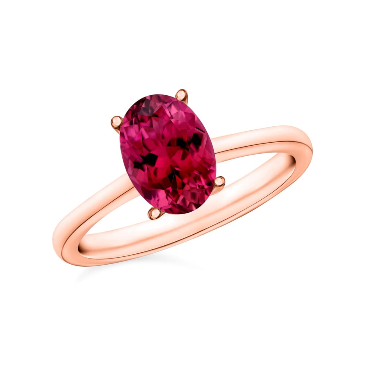 Rhapsody 18K Rose Gold AAAA Ouro Fino Rubellite Solitaire Ring (Size 4.5) 5.50 Grams 1.30 ctw image number 0