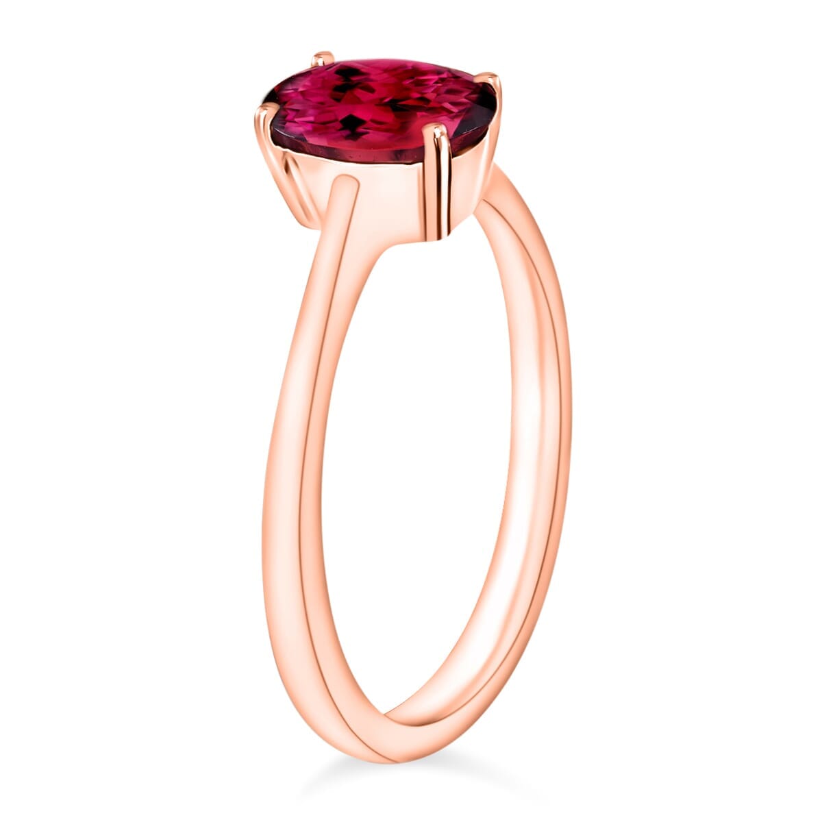 Rhapsody 18K Rose Gold AAAA Ouro Fino Rubellite Solitaire Ring (Size 4.5) 5.50 Grams 1.30 ctw image number 2