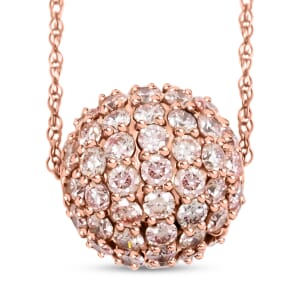 Luxuriant Lab Grown Pink Diamond 2.00 ctw Necklace 18 Inches in 14K Rose Gold 