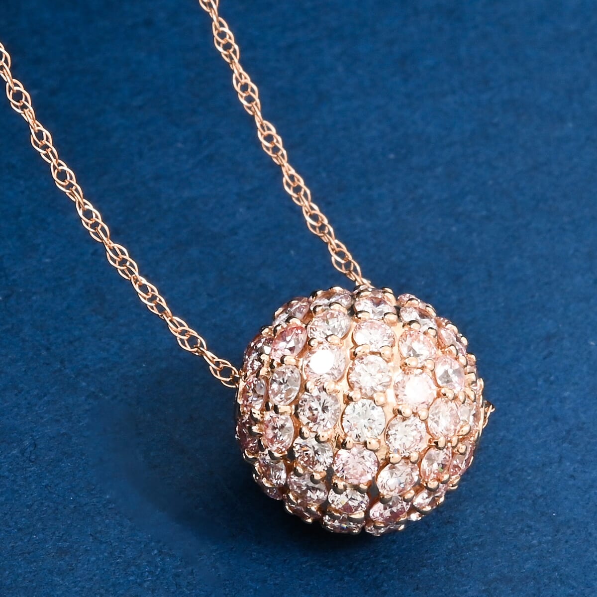 Luxuriant Lab Grown Pink Diamond 2.00 ctw Necklace 18 Inches in 14K Rose Gold  image number 1