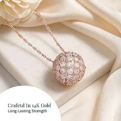 Luxuriant Lab Grown Pink Diamond 2.00 ctw Necklace 18 Inches in 14K Rose Gold
